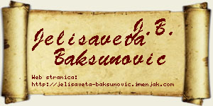 Jelisaveta Bakšunović vizit kartica